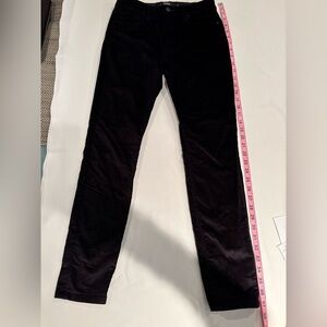 Hudson Jeans Barbara Black Velvet Super Skinny Ankle Jeans Size 26